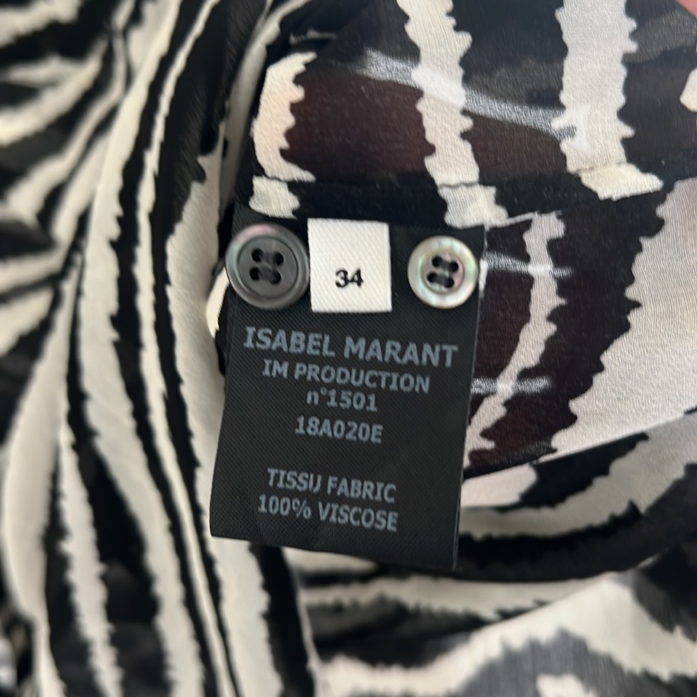 Isabel Marant Etoile Button Front Zebra Print Shi… - image 3